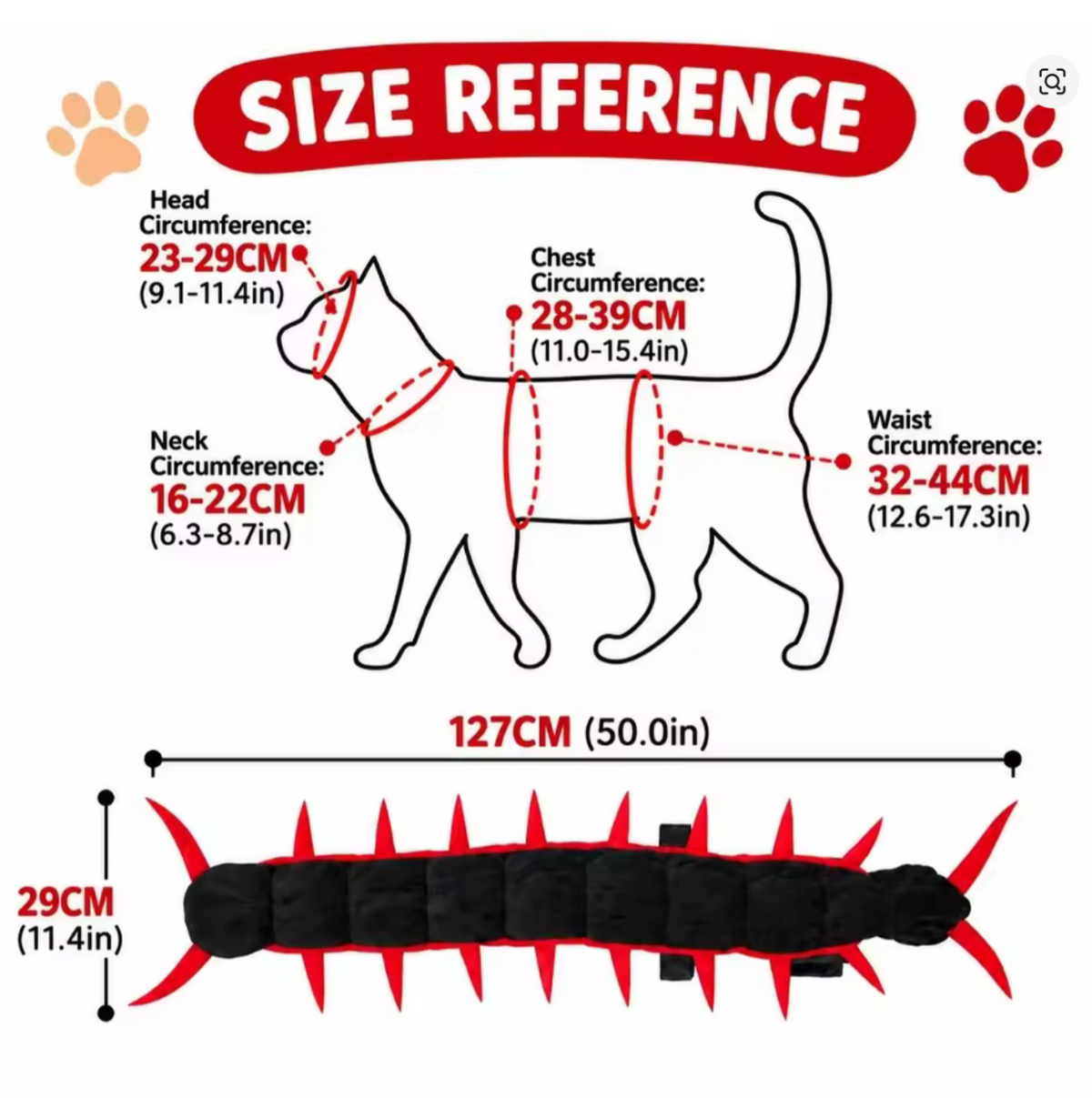 Plush Centipede Costume for Pets